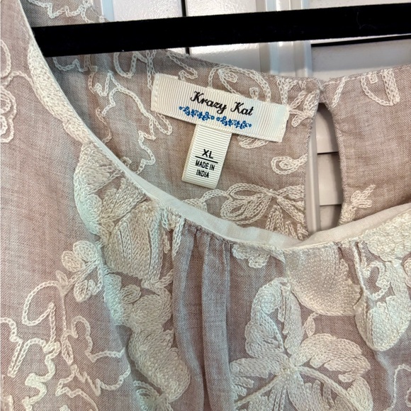 Krazy Kat Tan Ruffled Sleeveless Blouse - Picture 3 of 7